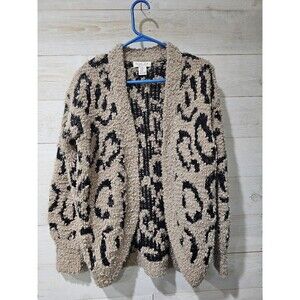 Rachel Zoe Oversized Open Front Animal Print Cardigan Size XS